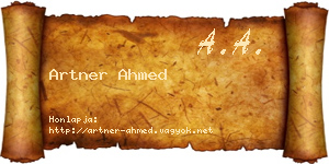 Artner Ahmed névjegykártya